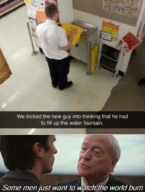 New Guy Fills the Water Fountain