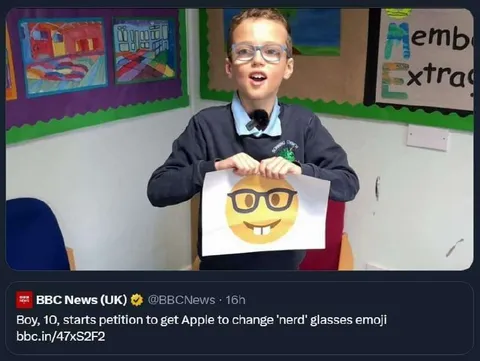 Boy Petitions to Change Nerd Emoji