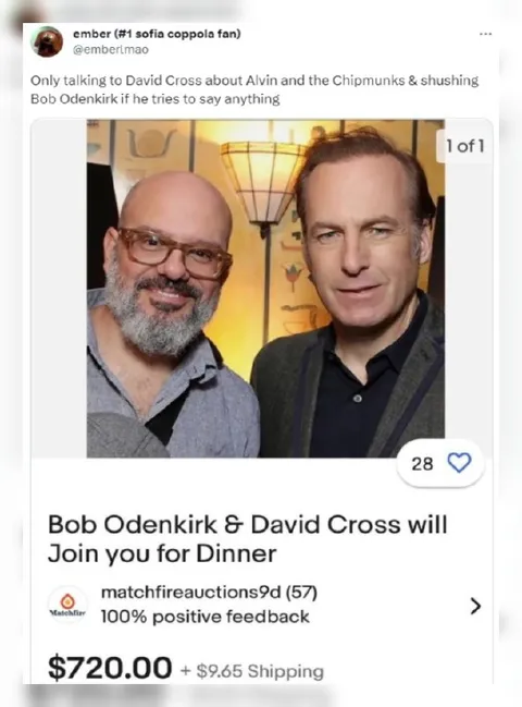 Bob Odenkirk and David Cross Dinner Listing