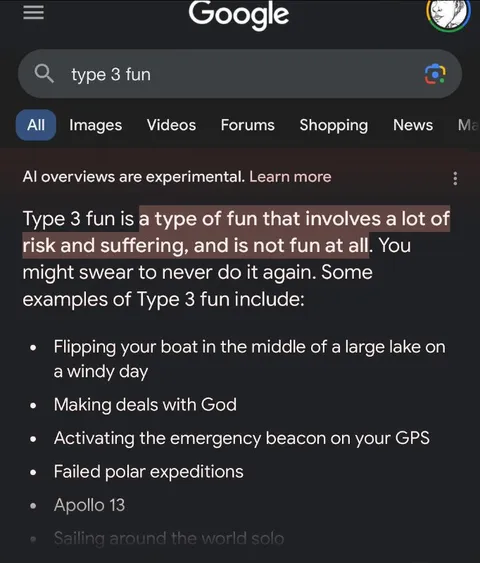 Type 3 Fun Google Search