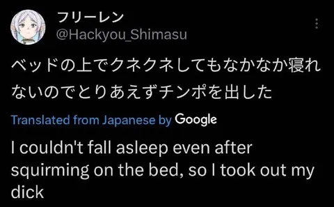 眠れなくてチンポを出した