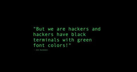 Hackers Need Green Terminals