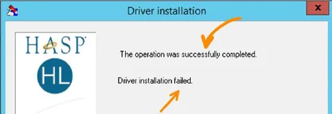 Successful Driver Installation Failed