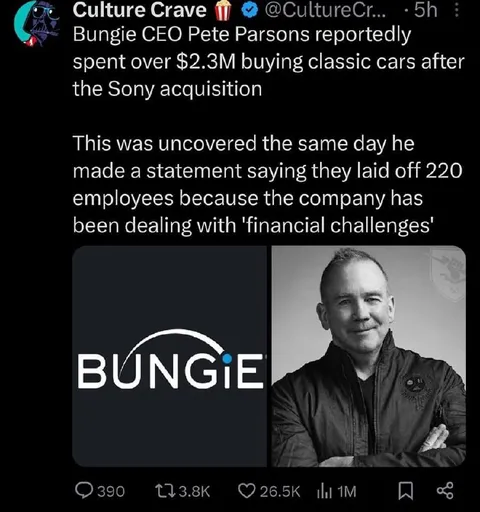 Bungie CEO Buys Classic Cars