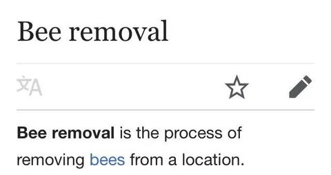 Bee Removal Definition