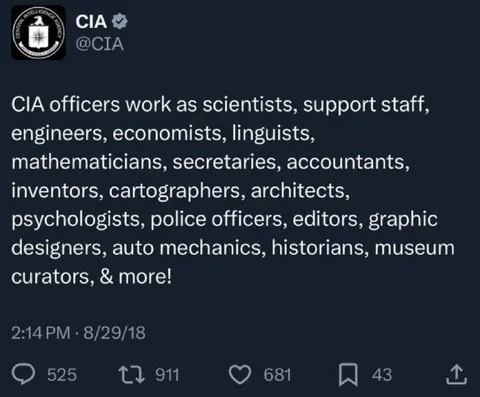 CIA Officers Have Every Job