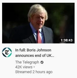 Boris Johnson Announces the End
