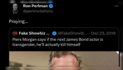 Ron Perlman praying for Bond