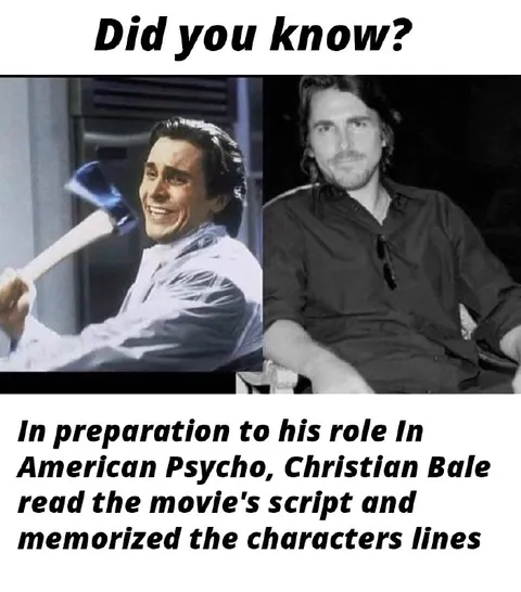 Christian Bale Memorized American Psycho