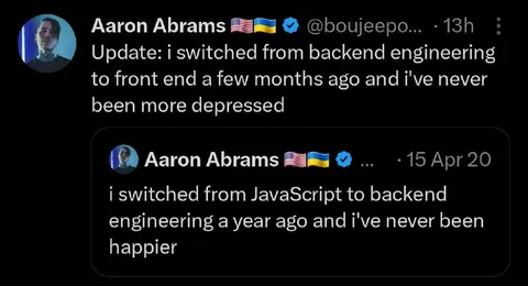 Backend Happier Than Frontend