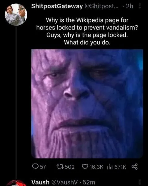 Wikipedia Horses Page Locked