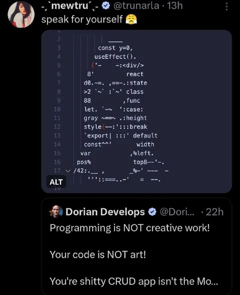 Programming Is Not Creative Work
