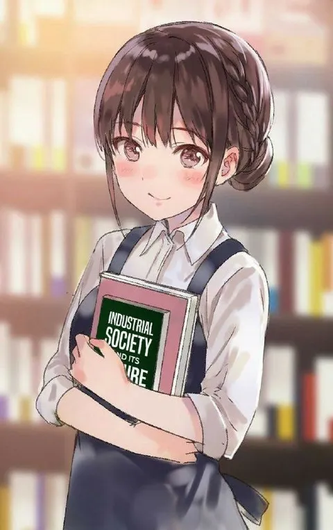 Anime Girl Reads Industrial Society
