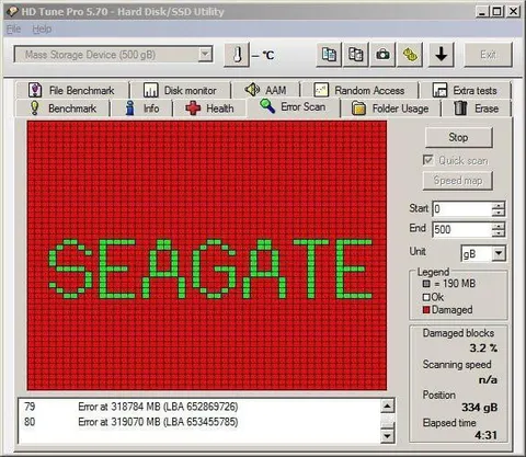 Seagate Hard Drive Failure