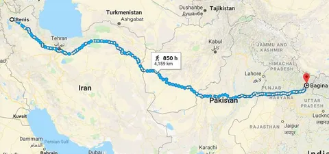 The 4,159 km Benis to Bagina Route