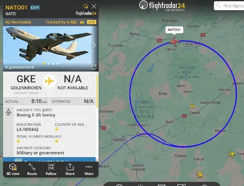 NATO Plane Circling Poland