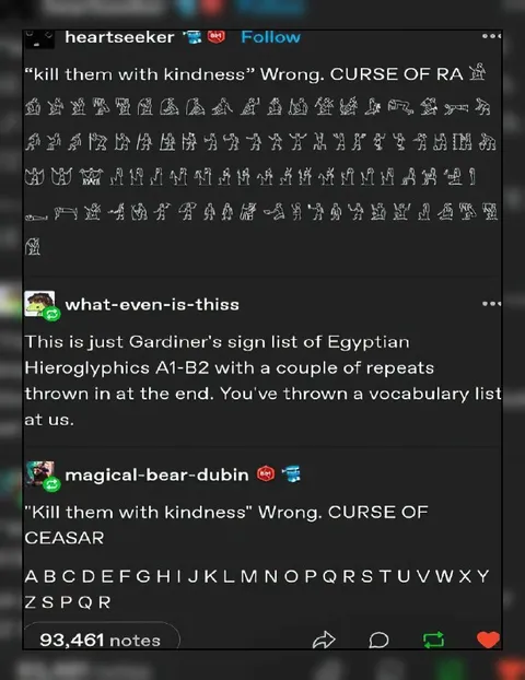 Curse of Ra Hieroglyphs