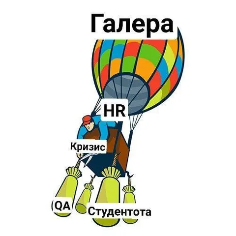Галера и падающие студенты