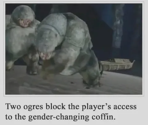 Ogres block the gender-changing coffin