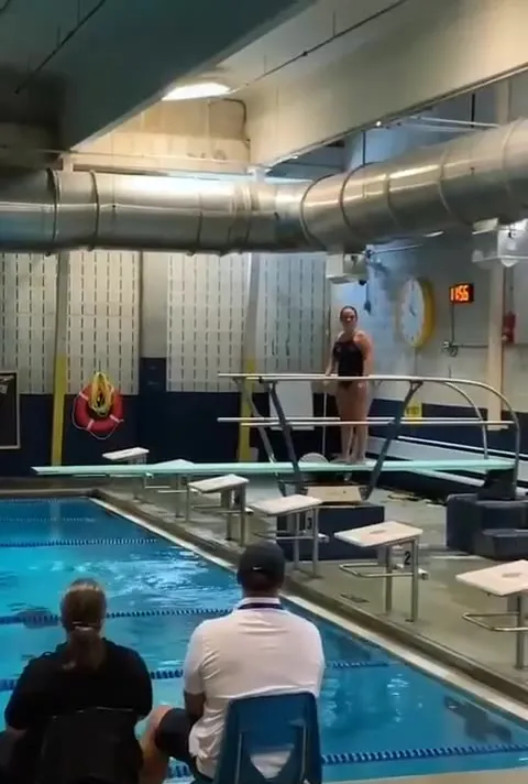 Awkward Swimming Pool Dive