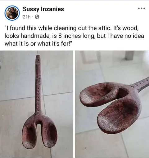 Mysterious Wooden Attic Utensil