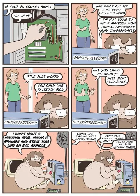 MacBook Mom Versus Linux User