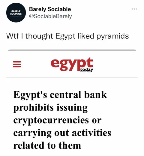 Egypt Bans Cryptocurrencies