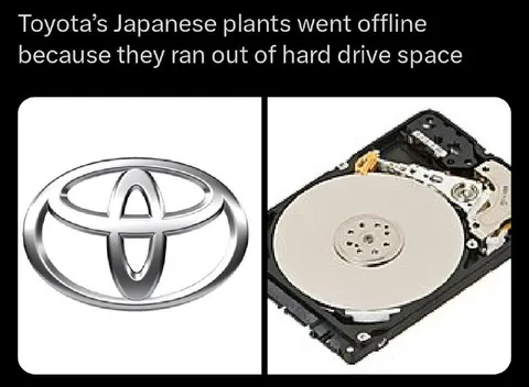 Toyota Runs Out of Hard Drive Space