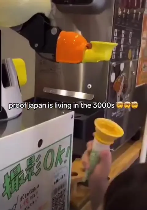Robot Serves Ice Cream