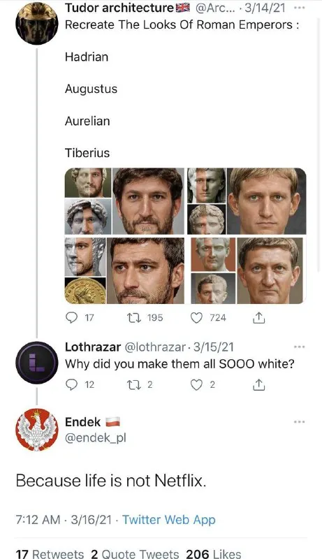 Roman Emperors Too White