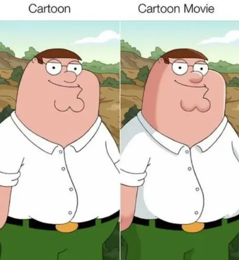 Cartoon vs Cartoon Movie Peter Griffin