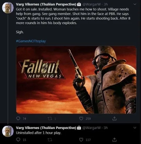 Fallout New Vegas Uninstalled After One Hour