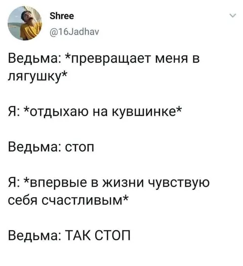 Ведьма превращает меня в лягушку