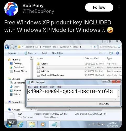 Windows XP Product Key Included
