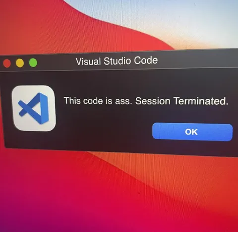 VS Code Session Terminated