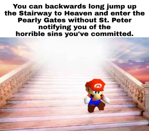 Mario Backwards Up the Stairway