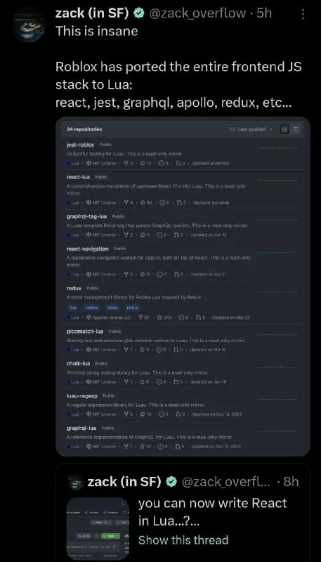 Roblox Ports Frontend JS to Lua