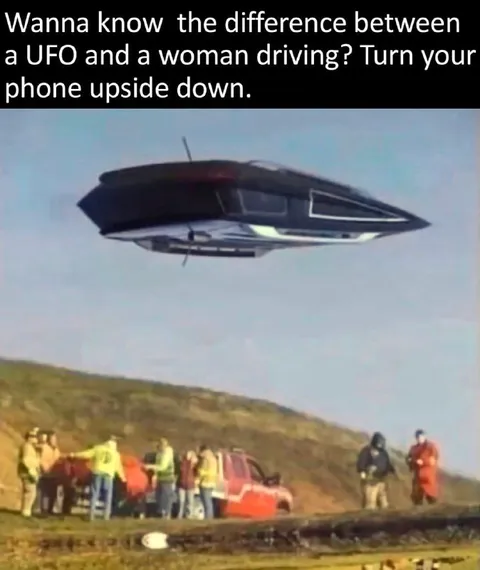 UFO Versus Woman Driving
