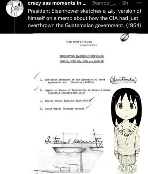 Eisenhower Draws Himself Silly