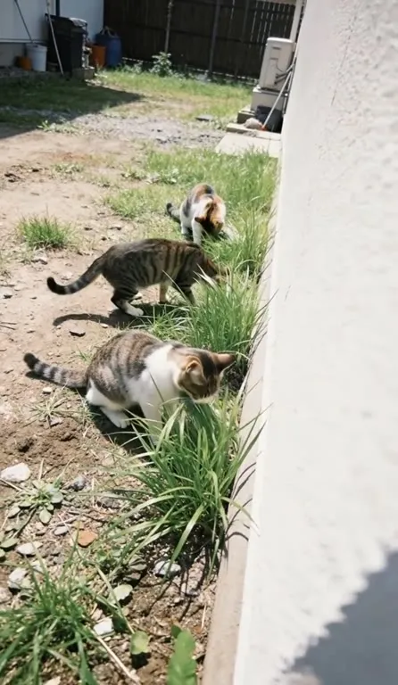 Кошачий газонокосильный отряд