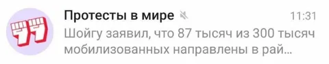 Шойгу отправил мобилизованных в рай