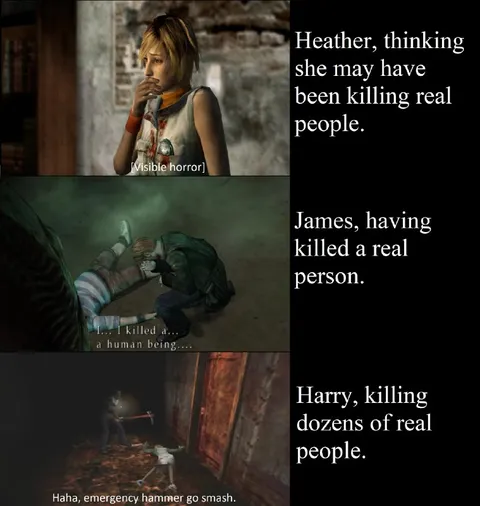 Silent Hill protagonists kill people