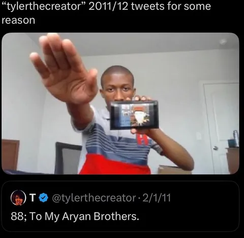 Tyler the Creator Aryan Brothers Tweet