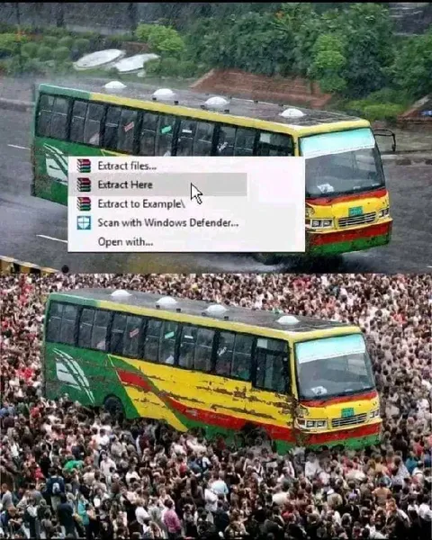 Extract Here Bus Meme