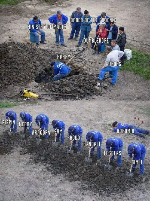 Harry Potter and Lord of the Rings Digging Crew