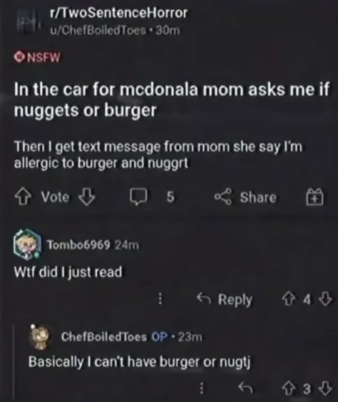 Allergic to Burger and Nuggets