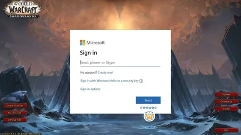 World of Warcraft Microsoft Sign-In