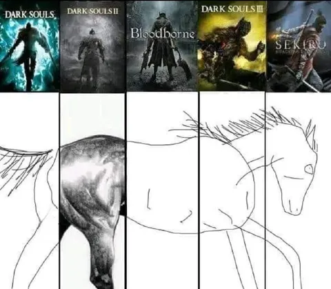 Soulsborne Horse Drawing