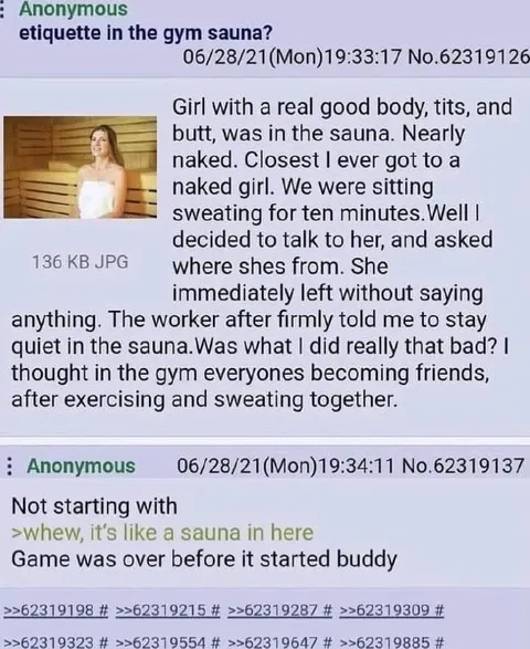 Gym Sauna Etiquette Fail