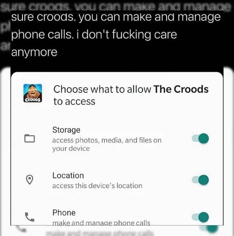 The Croods Permission Request